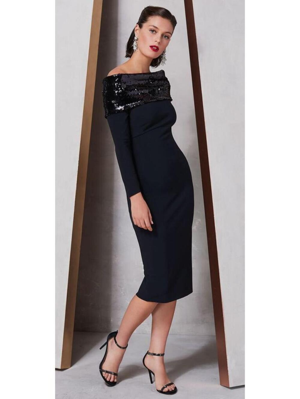 $750 NWT Chiara Boni La Petite Robe Lipikette Black Cocktail Evening Dress Sz 8